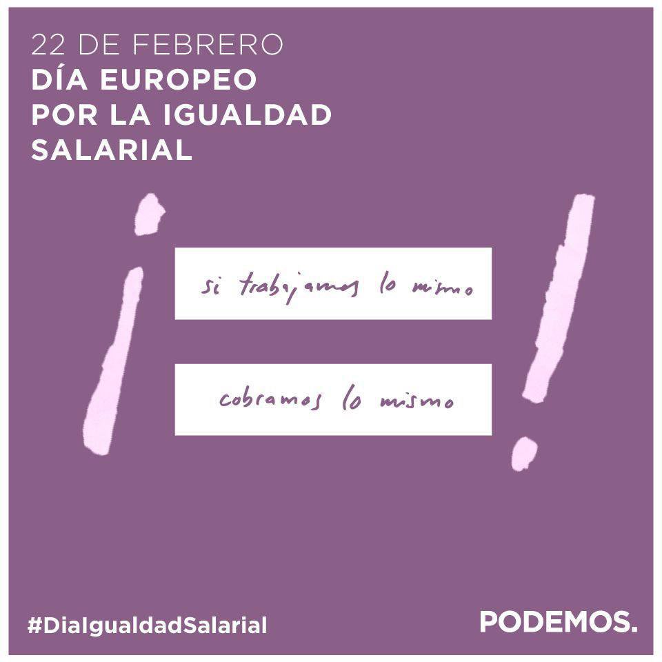 TeresaRodr_'s tweet photo. Las mujeres cobramos un 24% menos que los hombres. ¡Si trabajamos lo mismo, cobramos lo mismo! #DiaIgualdadSalarial https://t.co/RNpS06dtBX