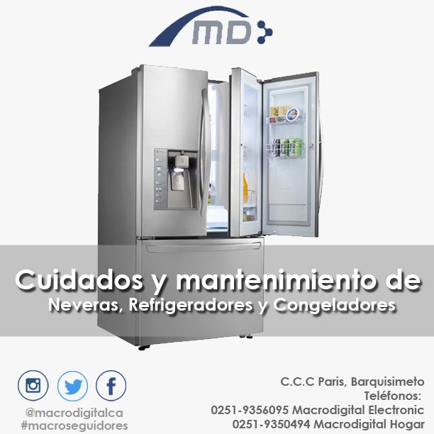 macrodigitalca's tweet image. Mantenga la temperatura adecuada sugerida por el fabricante del refrigerador, frigorífico y congelador.