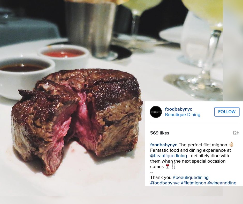 Feeling the love from <a href="/FoodBabynyc/">FOODBABY NYC</a>
Check out their recent post about Beautique Filet Mignon! ow.ly/YBPi2