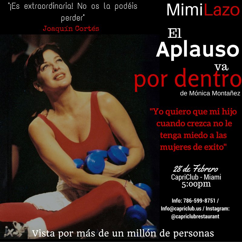 📢 "El aplauso va por dentro" - 28 de Febrero - <a href="/capriclub_miami/">Capriclubmiami</a>