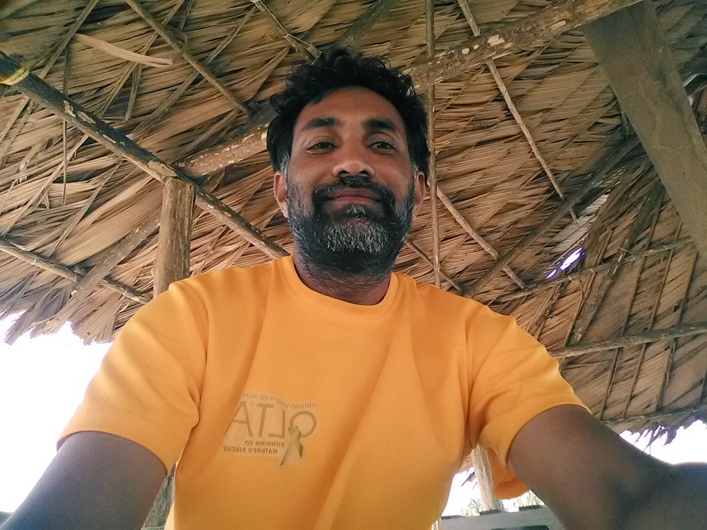 Some of the joys of field work. Hanging out in the benab and tweeting and not having to shave. #Shell Beach # Guyana