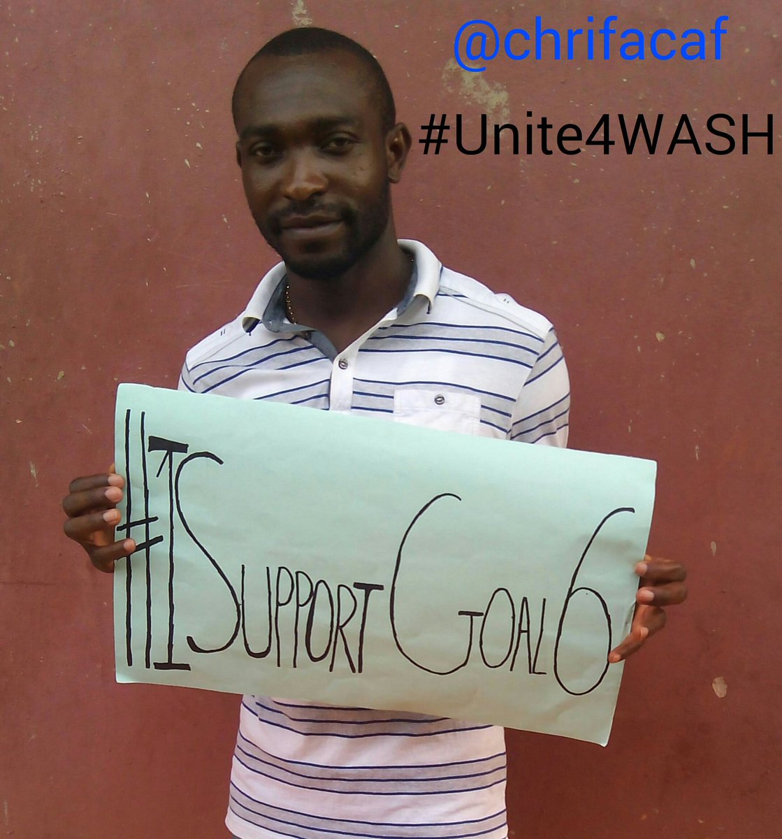 chrifacaf's tweet photo. @EndWaterPoverty  Join Amb. Clinton Ezeigwe @chrifacaf Director of Operations to support goal 6 and #Unite4WASH https://t.co/Edt7Fnk7wr