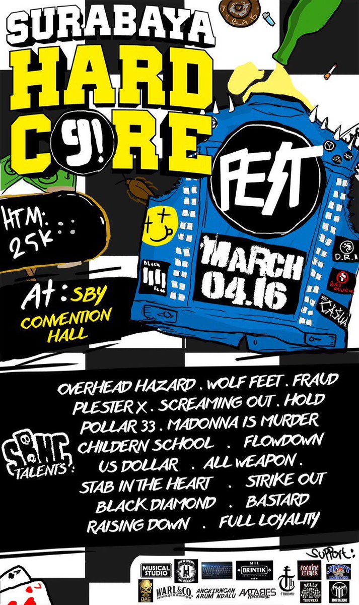 Jangan lupa !!! "SURABAYA HARDCORE #9" tgl 04/03/16 at Convention Hall jl arif rahman hakim , htm 25k . merapattt !!