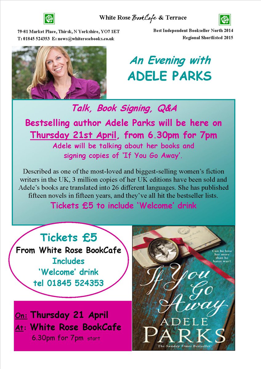 Tickets on sale now! We are really looking forward to meeting @adeleparks. #thirsk <a href="/thirskhour/">Thirsk Hour</a> <a href="/YorkshireHours/">Yorkshire Hours Info</a>
