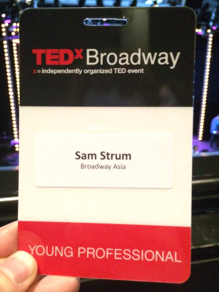 SamEStrum's tweet photo. It's time. #TEDxBway #TEDxBroadway @newworldstages https://t.co/EpEDiLndUs