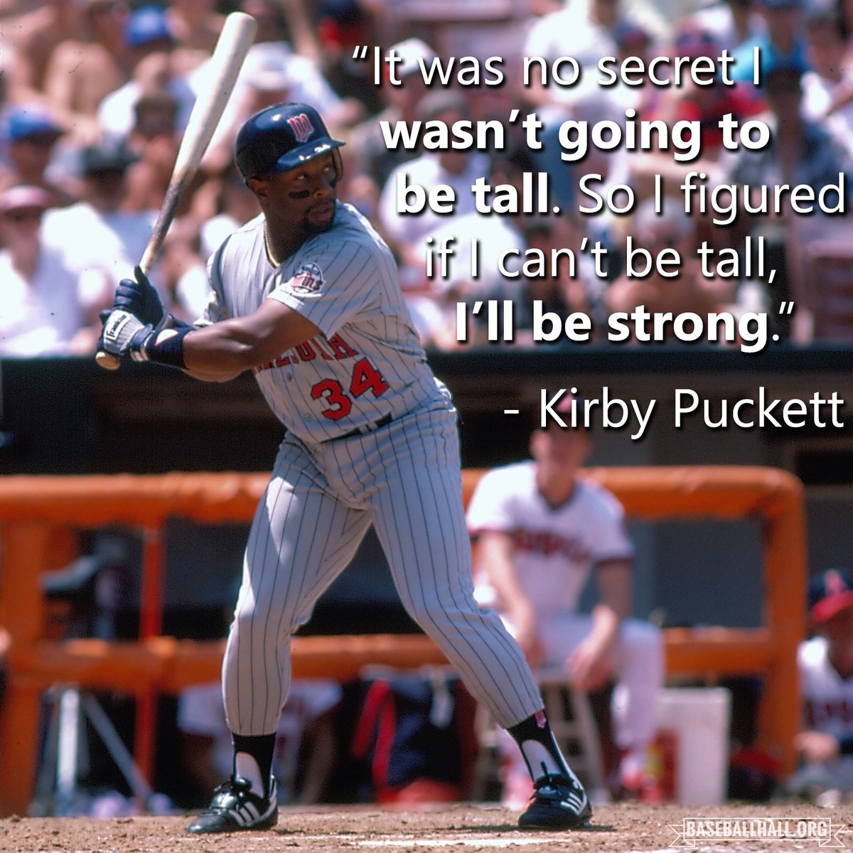 baseballhall's tweet photo. He wasn’t recruited out of high school, but that didn’t stop Kirby Puckett. He kept working #Twins #MondayMotivation https://t.co/Bl3hc33Pat