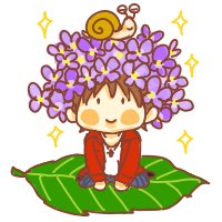 「好きなお花が「紫陽花」で、好きな食べ物が「アジ」だったそうなので、久しぶりに描い」|そりのイラスト
