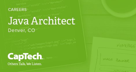 CapTech_Tweets's tweet image. Looking for a job as a #JavaArchitect in Denver? Apply today  - careers-captechventures.icims.com/jobs/1805/java… #CapTechJobs #CapTechDEN