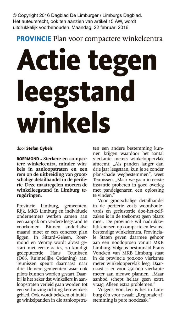 hans_teunissen's tweet photo. Aanpak Winkelleegstand werkt alleen als je het gezamenlijk doet met gemeente, ondernemers en vastgoedeigenaren. https://t.co/xP7cXe7FQk