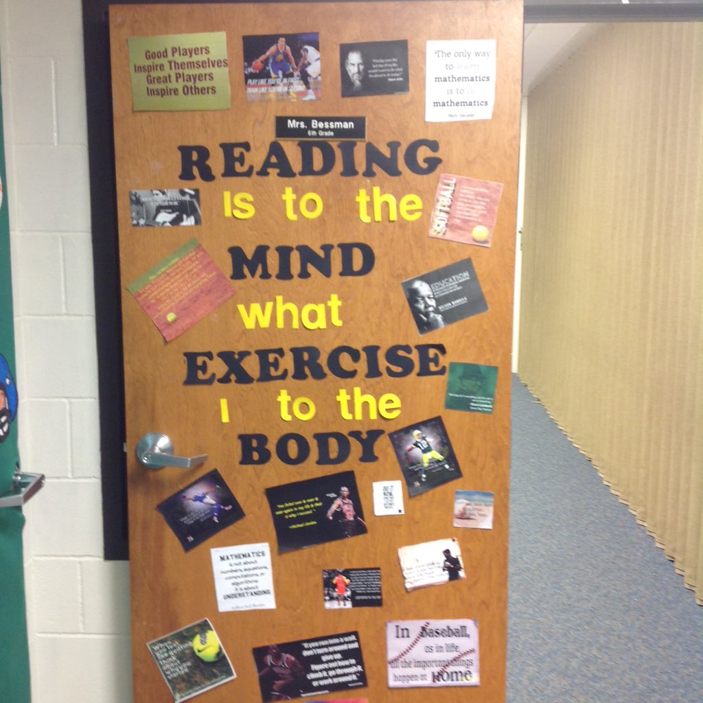 tlbeenblossom's tweet photo. Check out our doors! Great literacy week at KE! #mphawks https://t.co/khJcMnLgmu