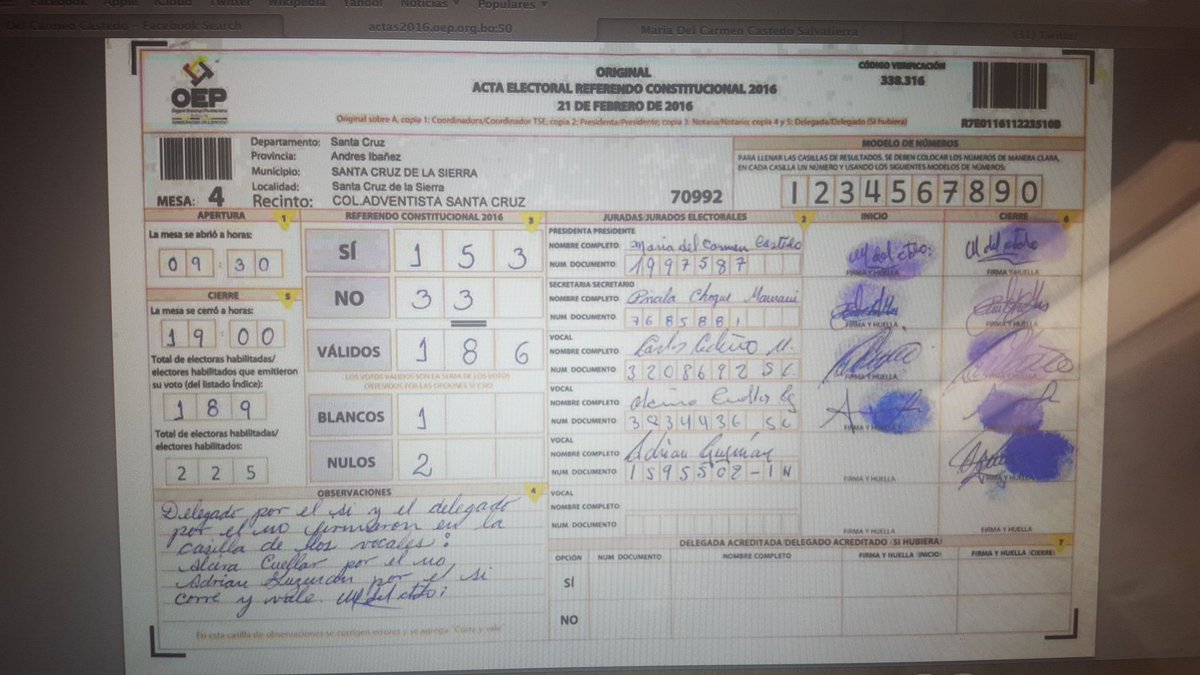fernandacfdec's tweet photo. Que alguien me explique por qué en la mesa que YO estuve ayer contando votos los datos están al revés!!! #21F https://t.co/R2OCsqbCQ4
