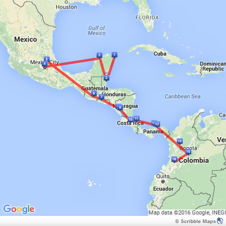 We're in Quito, Ecuador at the moment. Here's how we got there from Mexico.