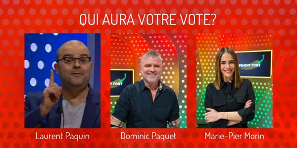TVAreseau's tweet photo. Votez maintenant pour votre #PimentDOr de ce soir au https://t.co/zsPvHMsApH!🌶🏆@Lpaq @Dominic_Paquet @maripiermorin https://t.co/CINedRq6zd