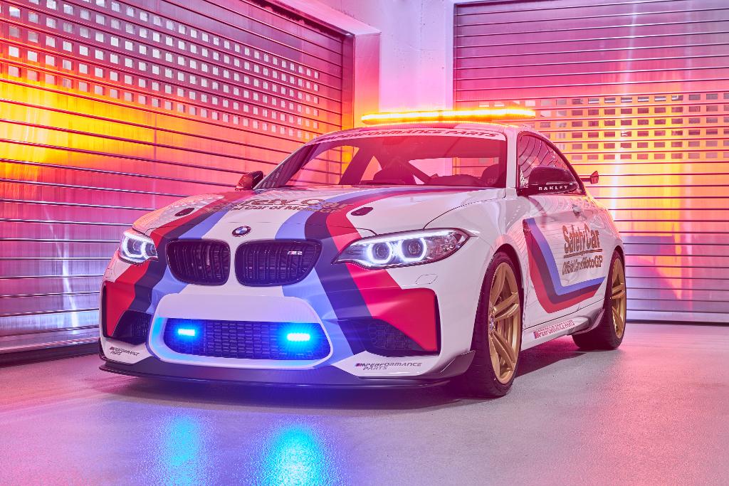 BMW's tweet photo. The first-ever #BMW #M2 Coupé is the official Safety Car of @MotoGP, making its debut this season. https://t.co/vKrRTBzQcD