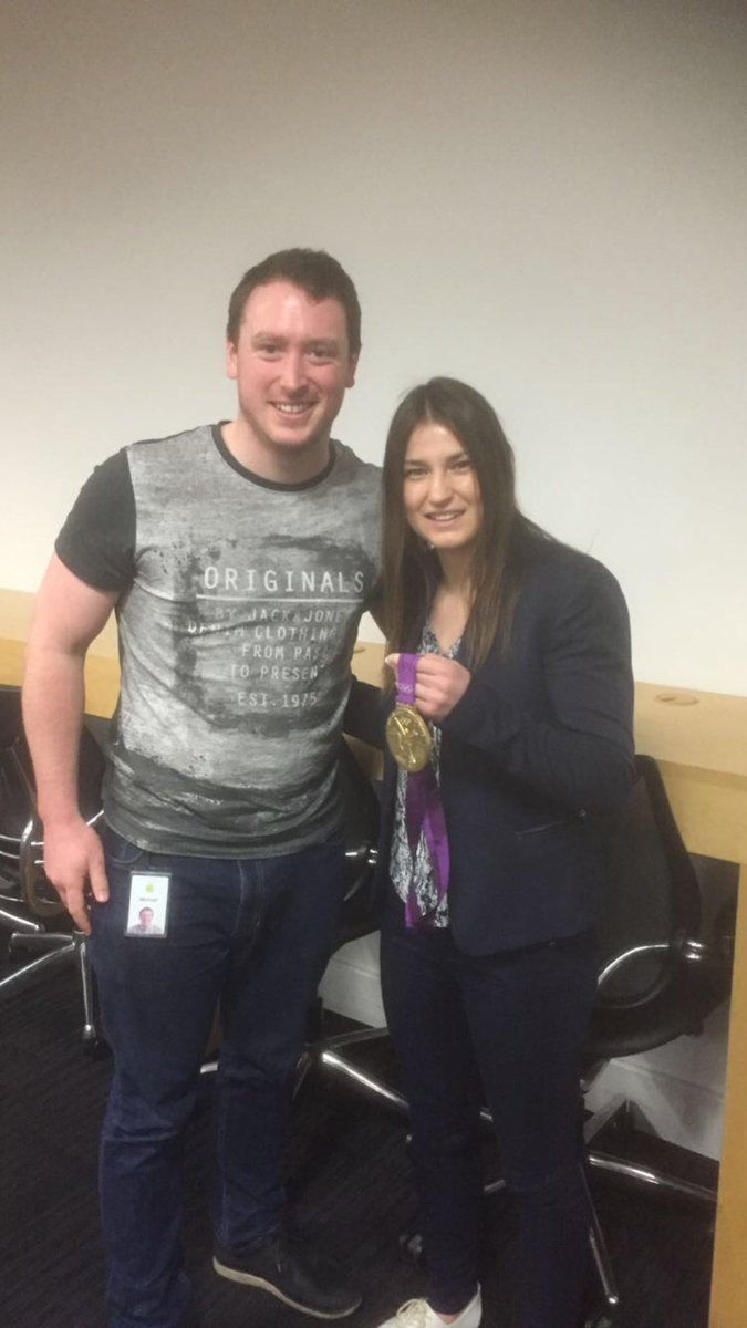 coolderry's tweet photo. Nice to meet you today #KatieTaylor . You even made my mate blush 😂 https://t.co/Z0KdgylREk