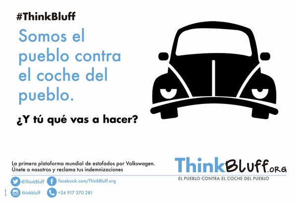 ThinkBluff's tweet photo. Si eres unos de los #afectadosVolkswagen, únete a #ThinkBluff y reclama tus indemnizaciones https://t.co/rgmGXIpHdt https://t.co/M6cCPRy6q7
