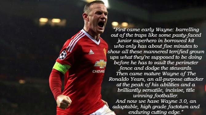 RonayQuotes's tweet photo. "First came early (Rooney) barrelling out of the traps like some pasty-faced junior superhero in borrowed kit" #MUFC https://t.co/23hRTHn49s