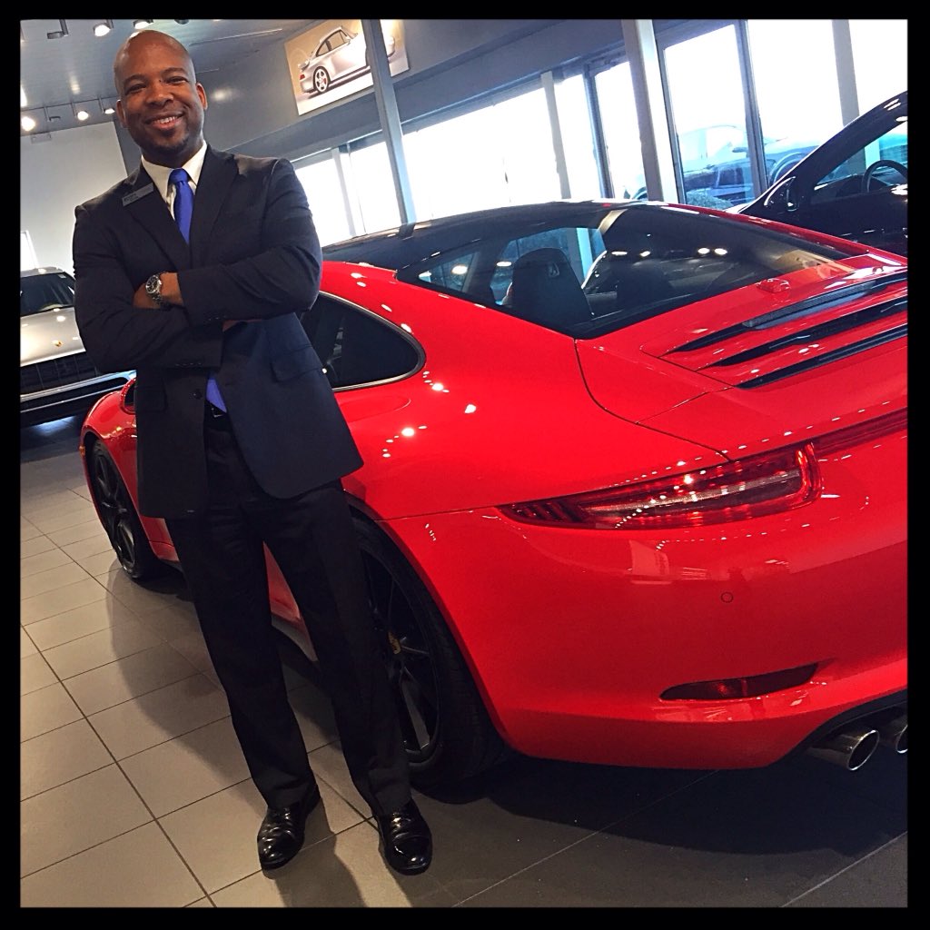 Our #employeeoftheweek Matt Davis is lookin' good next to this #Porsche. Check him out on our fb page. #myFCI #mcm
