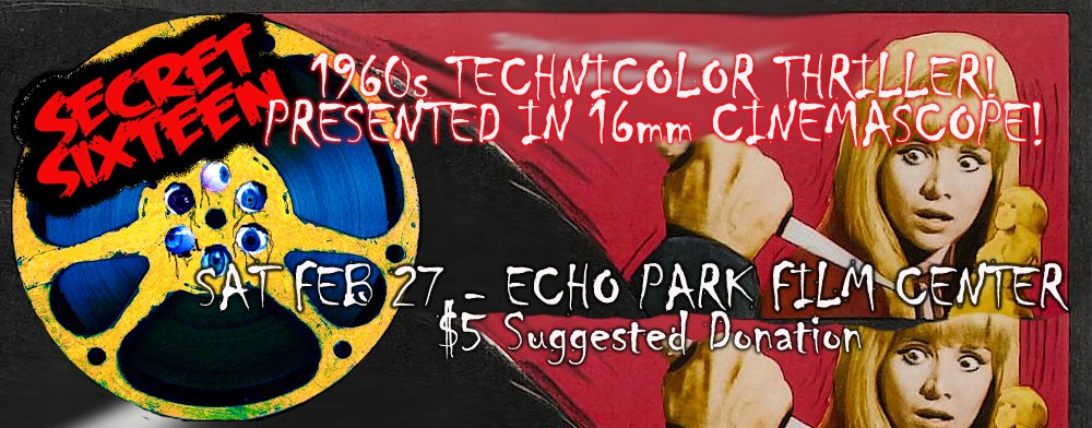 SecretSixteen's tweet photo. THIS SATURDAY @EPFCfilmmobile ! Extremely rare print of a rarely seen thriller. PSYCHO pedigree on the crew! https://t.co/DlijWn3svb