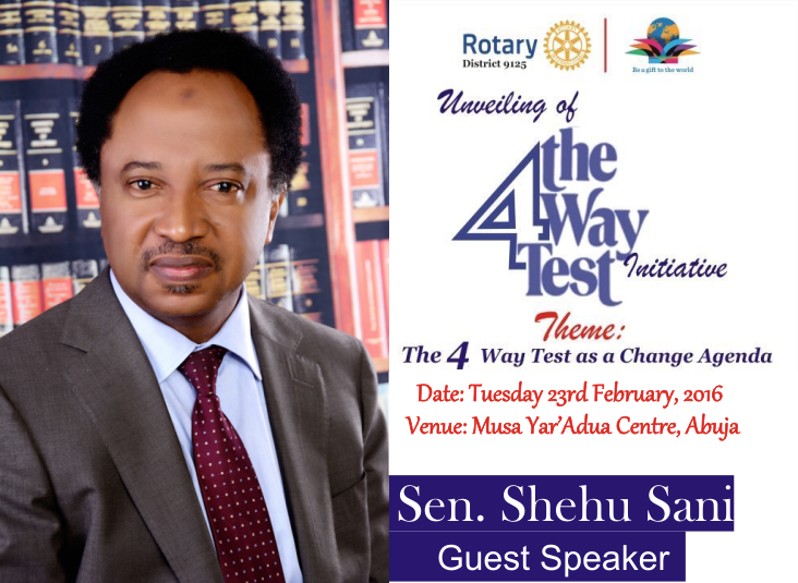 MikeOmotosho's tweet photo. Join @shehusani Senator Rep. Kaduna Central as we discuss #The4WayTest as a Change Agenda. Powered by @Rotary https://t.co/VM6bWmNFeC