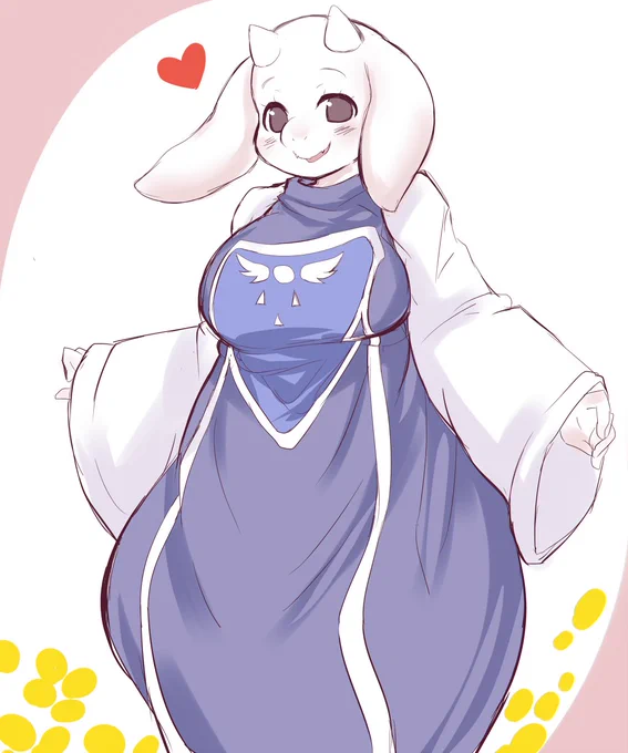 落書き Undertale Trueクリア記念にトリエル(Toriel)ママ描きました 心にビンビン来る良いゲームでした 
