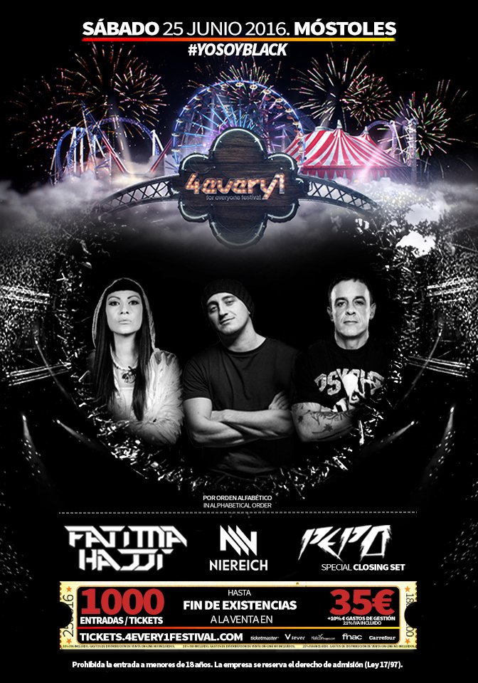 ABFestival2018's tweet photo. RT + #A4every1enMetro = SORTEO 2 entradas. Confirmamos a @NiereichTechno @fatimahajji y a @originalpepo  #YoSoyBlack https://t.co/eIDCm4TnSd