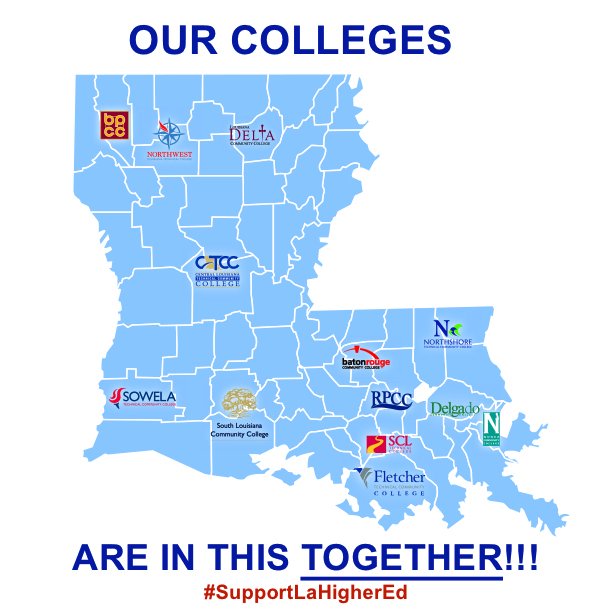 golctc's tweet photo. Our mission is to SAVE HIGHER ED! Join us Feb. 24 at the Capitol for noon! #SupportLaHigherEd #LaLege https://t.co/XzTx4Sopdn