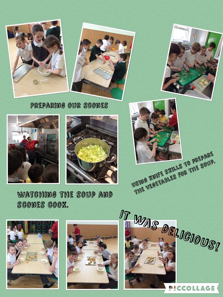 MrsHughesc's tweet photo. 5CH had fun making delicious scones and soup with our fantastic catering team today #DT @LPSYear5 @LiscardPrimary https://t.co/EvWhYSZExi
