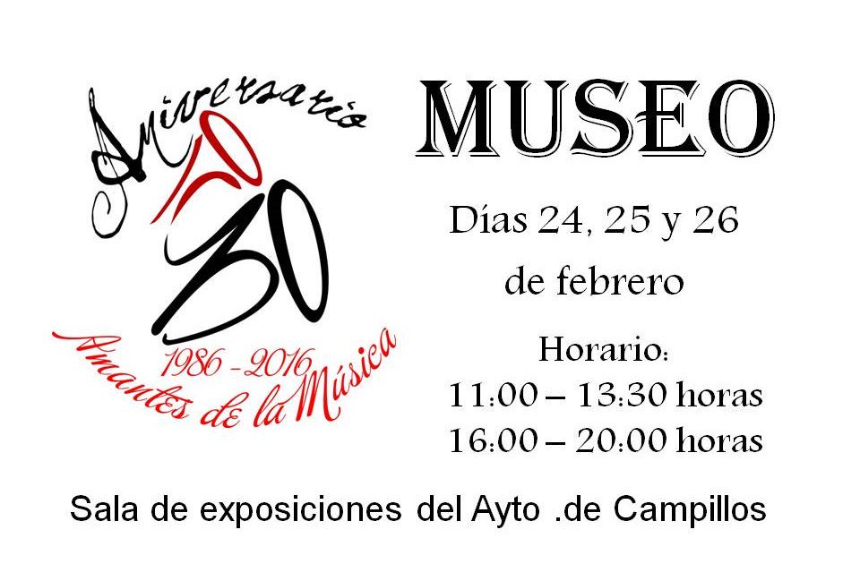 Apertura museo "XXX Aniversario" Banda Municipal de Música Amantes de la Música. Visitarlo. #30añosAmantesdelaMúsica
