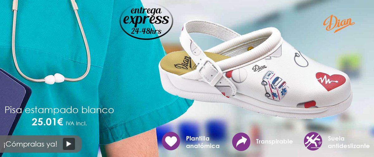 Zuecos anatómicos Dian Pisa estampado blanco, cómodos y transpirables. 
Cómpralos ahora ➡ bit.ly/1PwKQg6