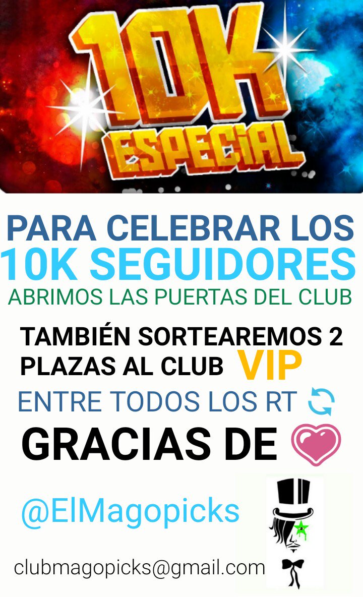 apuestas_fallar's tweet photo. ⭐ESPECIAL 10K⭐ 

GRACIAS,por está mágica cifra!💗

En agradecimiento:
↪Un día de picks en abierto
↪ 2 Plazas CLUB 🇻🇮🇵 https://t.co/OWhc0Gi3yk