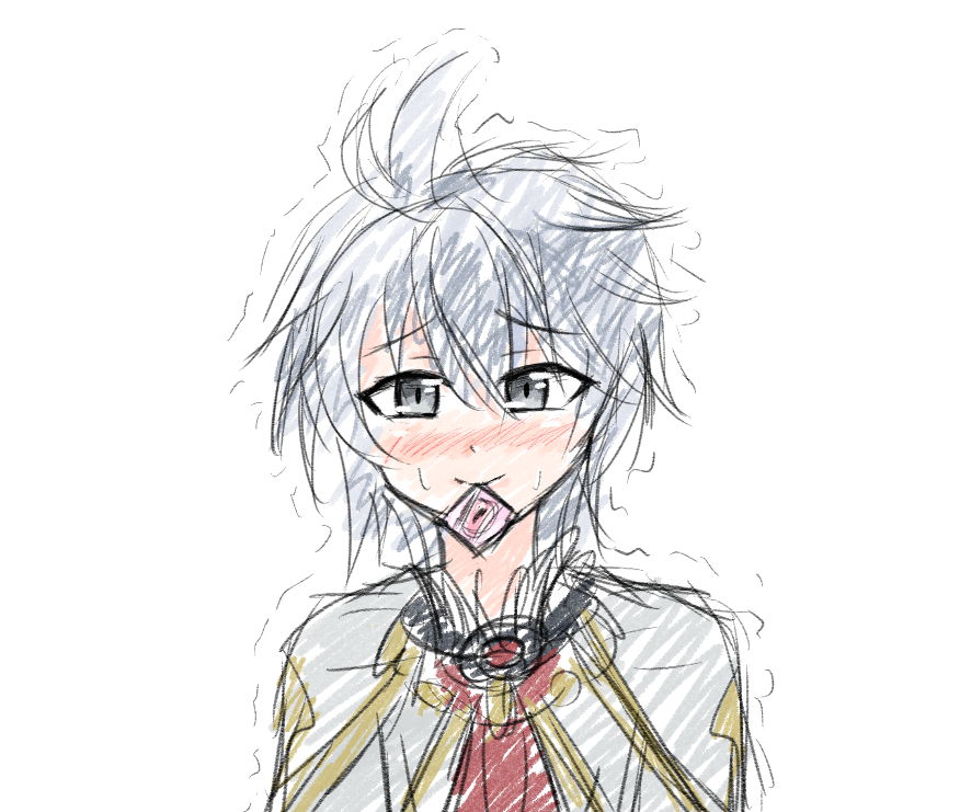 「落書きルクス君初描きキャラに咥えゴムさせるという、うーん、この・・・ 」|ヒロハマ・ユートのイラスト