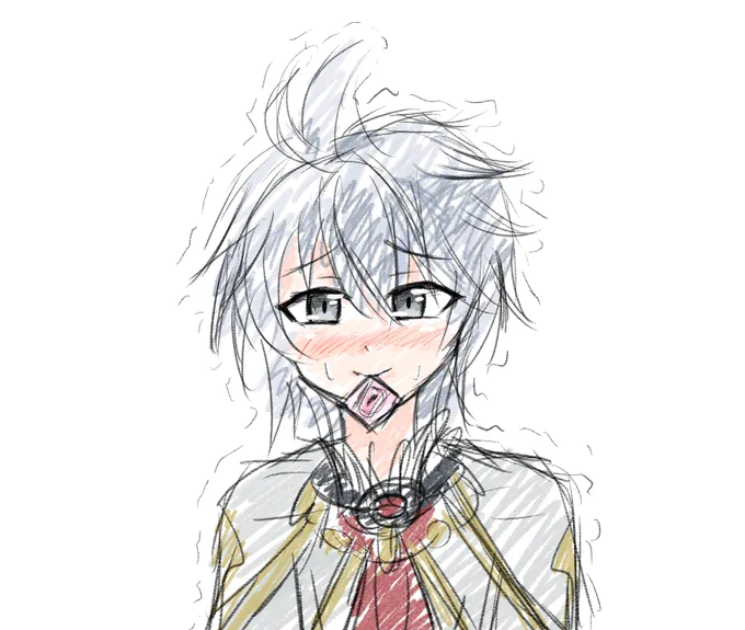 落書きルクス君初描きキャラに咥えゴムさせるという、うーん、この・・・ 