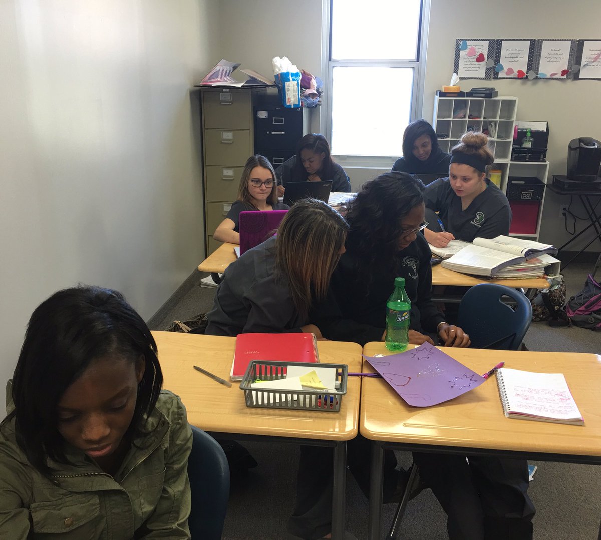 NCI_Eastlake's tweet photo. Allied Health students working together on projects! #FutureSTNAs #teamwork https://t.co/attTPKKrUV