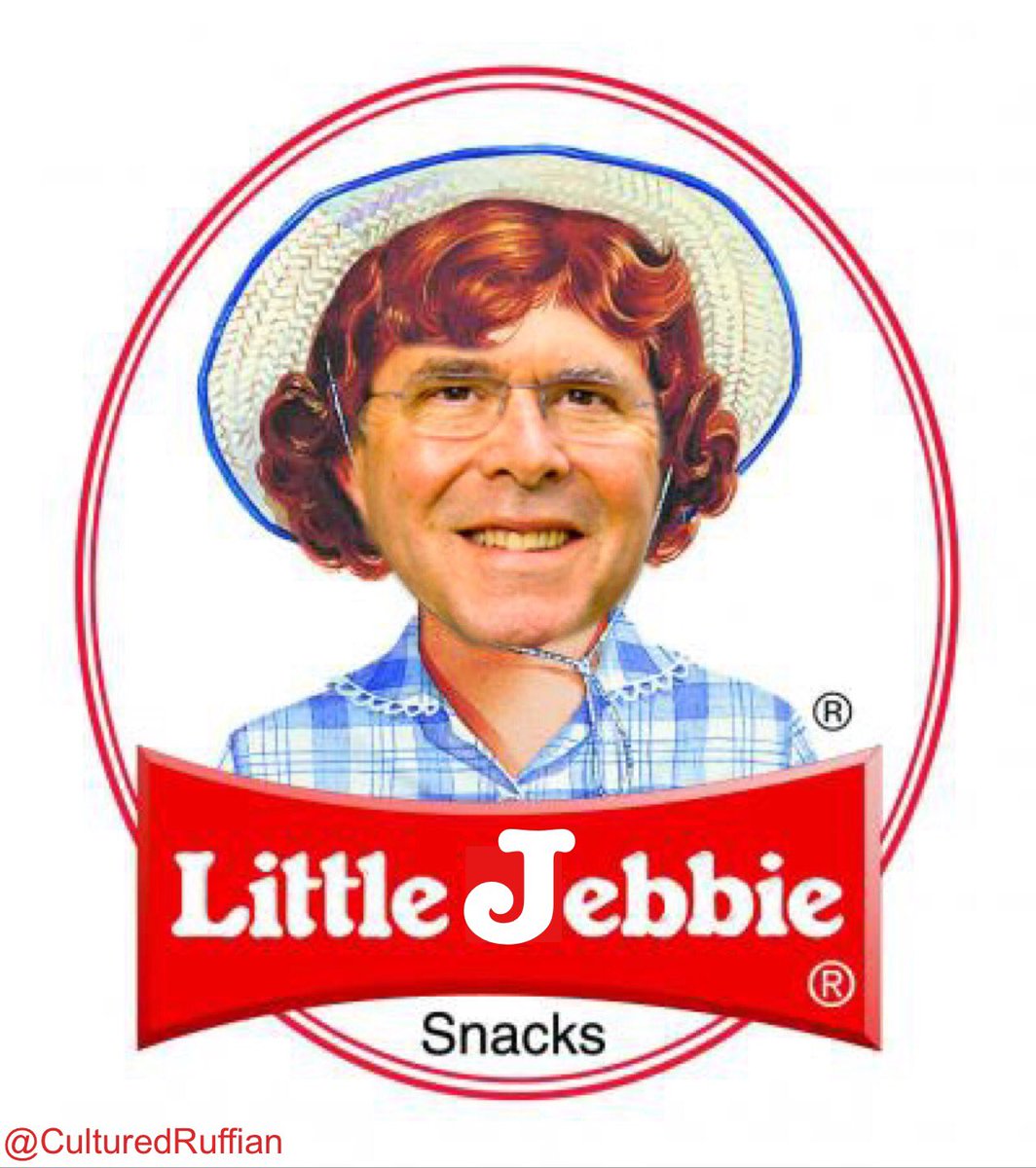 CulturedRuffian's tweet photo. I'm tired of all the Jeb Bush jokes, so I'm just gonna put my phone down and have a snack cake..... https://t.co/iQU5zs4AYr