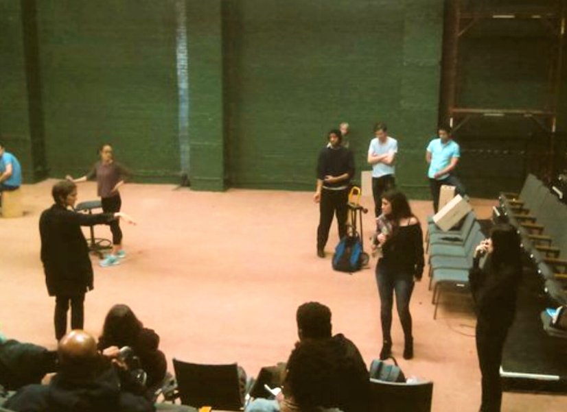 CSCNextGen's tweet photo. NextGen member Sofa took this picture of director Tyne Rafaeli in rehearsal for the opening scene of OTHELLO! https://t.co/tXSH1WMGyl