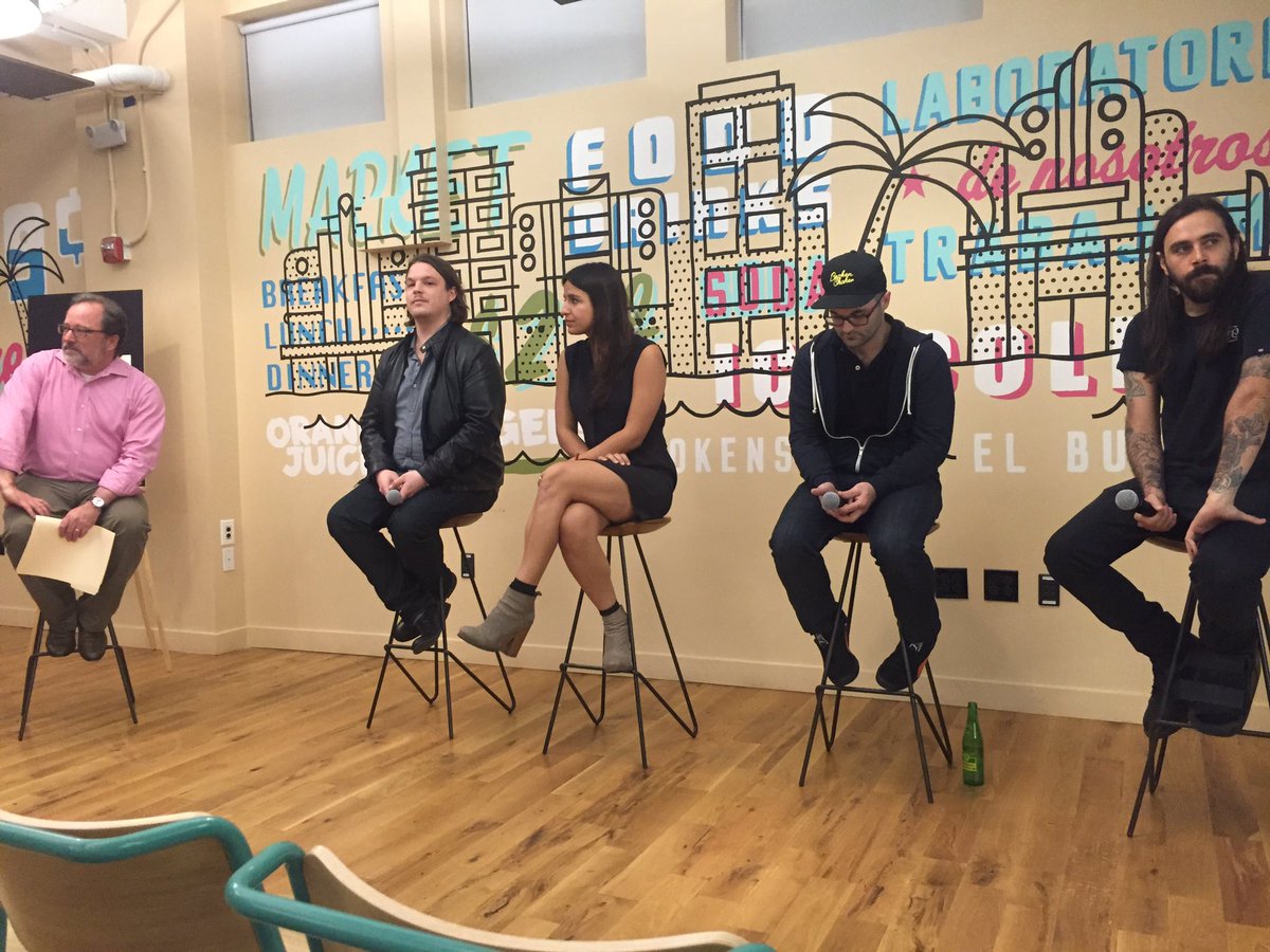 Great panel happening now! <a href="/WeWork/">WeWork</a> <a href="/frodnesor/">Frodnesor</a> <a href="/brad_kilgore/">Bradley Kilgore</a> <a href="/SliceDiceCode/">Steve Santana</a> <a href="/WorkshopTweet/">The Workshop</a> <a href="/barlabcocktails/">Bar Lab Hospitality</a>