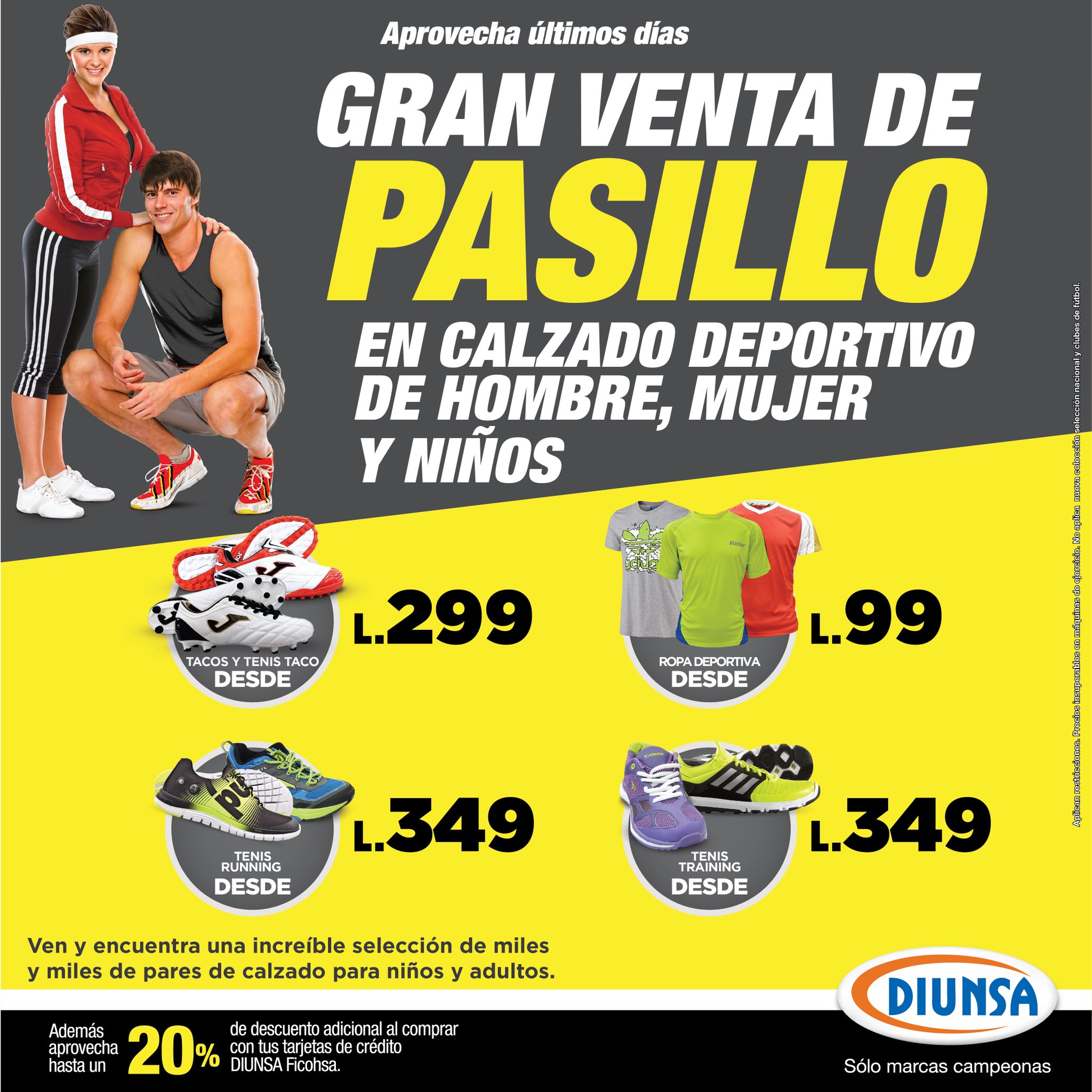 Diunsa on X: No dejes de aprovechar la gran venta de pasillo en calzado  deportivo para hombre, mujer y niño. #DIUNSA  / X