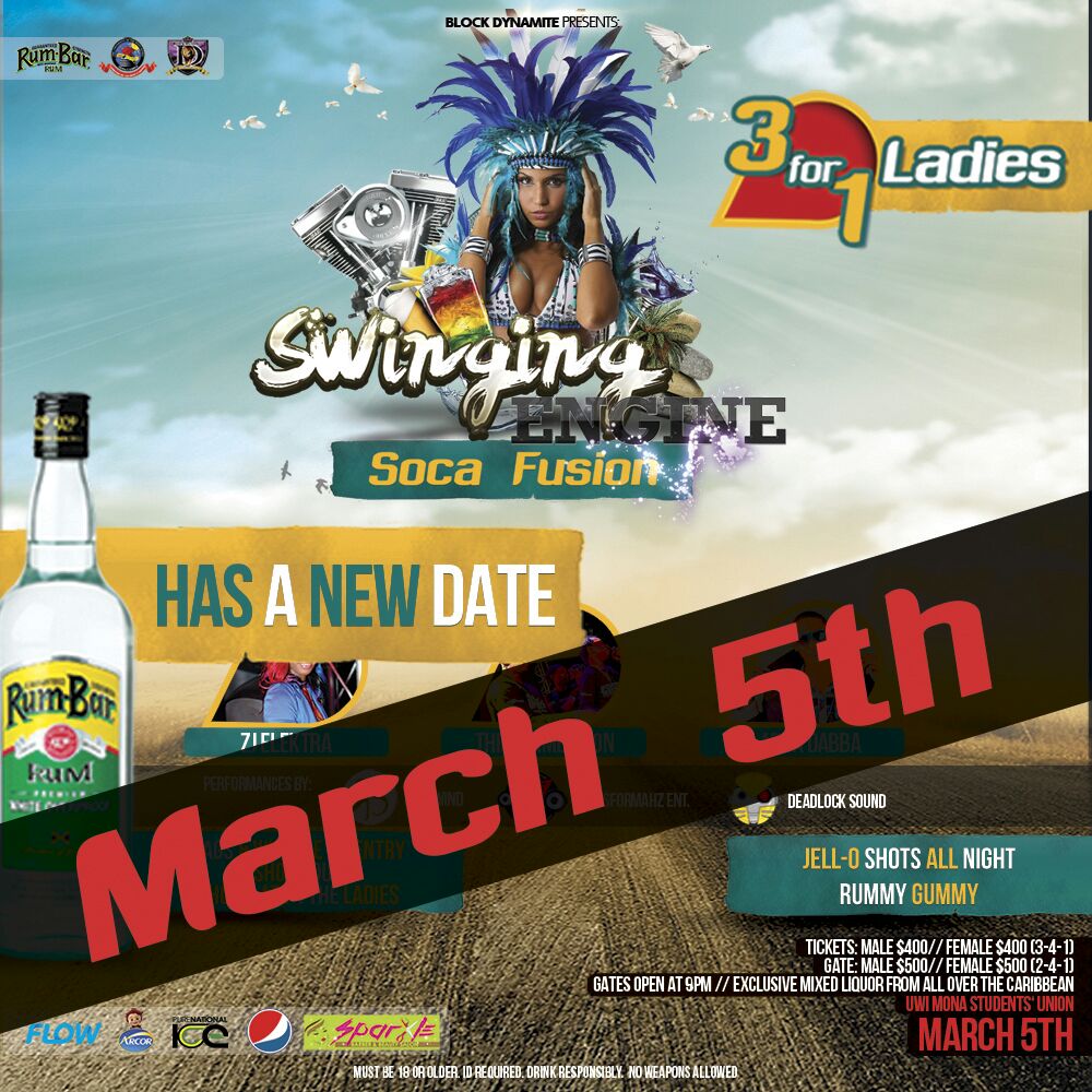 ELRTowersHall's tweet photo. Block Dynamite's #SocaFusion has been rescheduled due to the General Elections.
New Date: MARCH 5th
#ELRUpdates https://t.co/2F1wnInuec