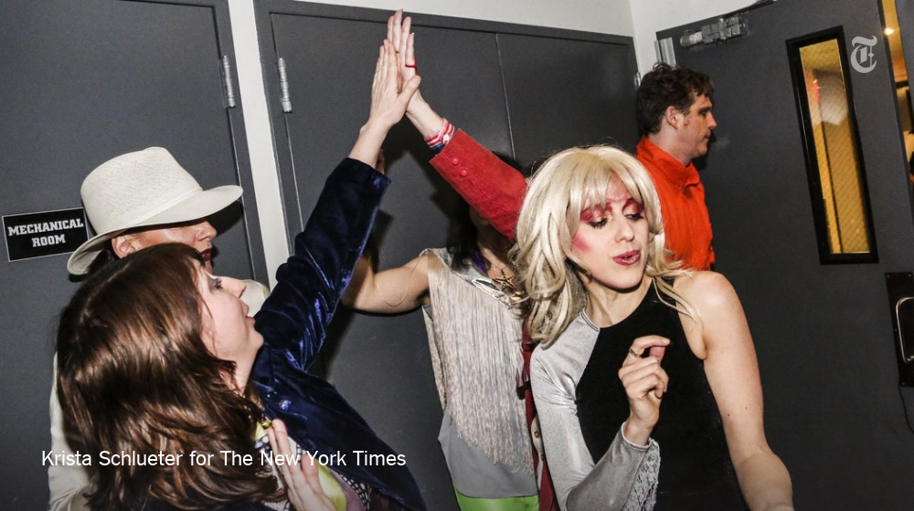 nytimesphoto's tweet photo. A tribute to David Bowie was performed during the weekend in New York. See more photos here https://t.co/W8A9sFaFgF https://t.co/6Tf94r4qnR