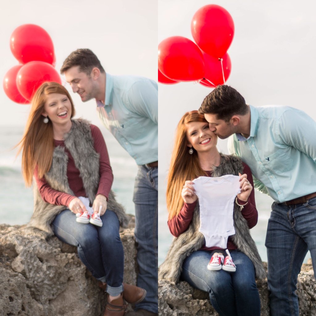 allysonmjackson's tweet photo. Our little peanut will be here in October!! 😍🐘 

Baby J is due October 3rd and my birthday is the 5th! 😜😂 https://t.co/KZLpaN9tBC