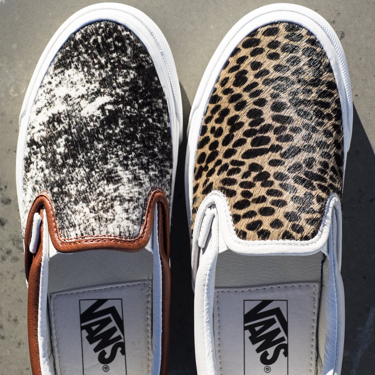 vans pony hair slip on