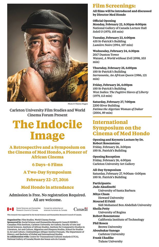 jonshaughn's tweet photo. TONIGHT Feb 22: #Screening &amp; talk w #filmmaker Med Hondo &amp; "Soleil O" (1973) @gallerydotca @MDSCarleton #Ottarts https://t.co/sgc9eXgXYj