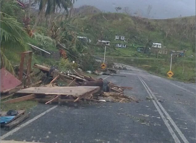 MonishNand's tweet photo. Kings Road after severe #TCWinston went pass.
Photo credit: Fiji Roads Authority.

#TCWinstonAftermath https://t.co/yc3MYlHq24