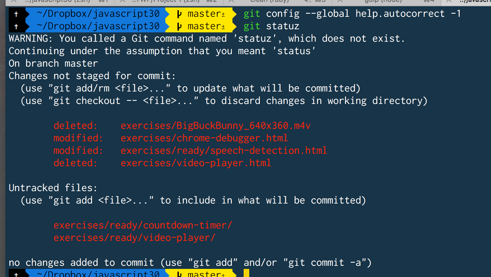 Wes Bos on Twitter: "🔥 Mistype a git command? Immediately re-run the  correct command with git config --global help.autocorrect -1  https://t.co/Fuqg01ZE3Z" / Twitter