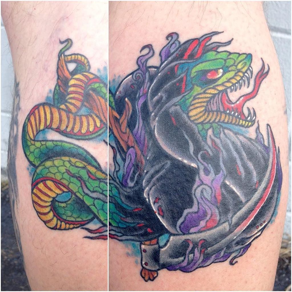 tallsarahtattoo's tweet photo. Colored on @jasonblanchart thanks dude! Will trade again soon 😊 #tattoo #tattoos #controlt… https://t.co/heJXUlrRGA https://t.co/5nvRviJwf0