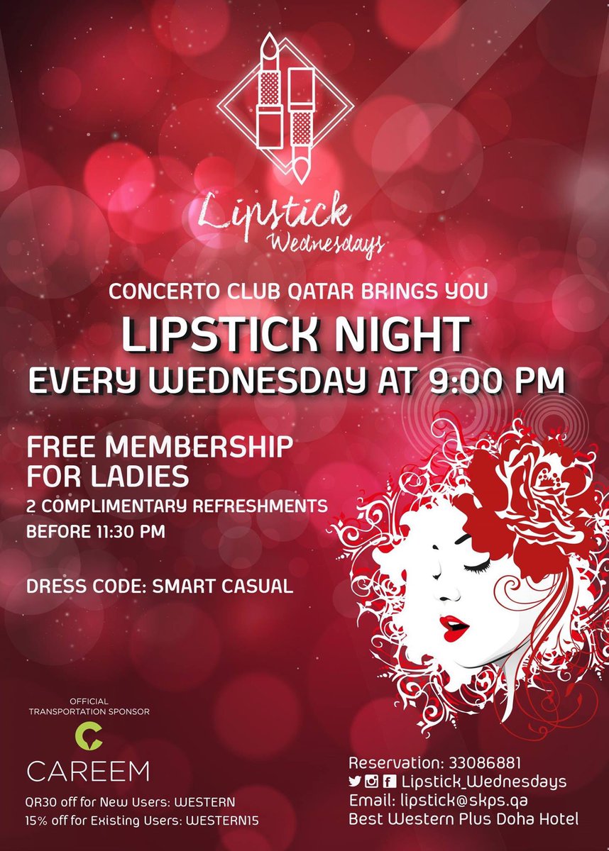 Lipstick_Wed's tweet photo. #Doha wednesday's coming with another session of #lipstickwednesdays with lots of surprises! #qatar #dohaclubs https://t.co/SeSX6ZjFP5