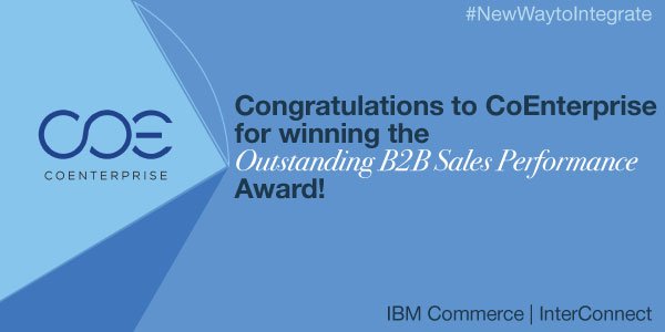 IBMforB2Bi's tweet photo. Congratulations again @CoEnterprise! #NewWayToIntegrate #b2bintegration #MFT #filegateway @ibmcommerce https://t.co/mHMeMaipz3
