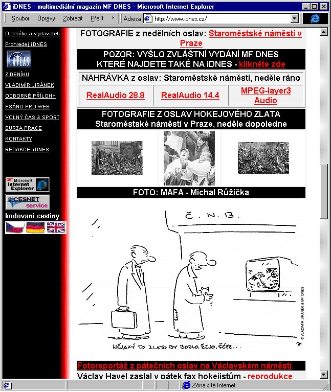 muzeum_CZ's tweet photo. 2/2: 1/2 Triumf hokejistů před 18 lety v Naganu mohutně slavil i český Internet: https://t.co/GRyko3KEOq