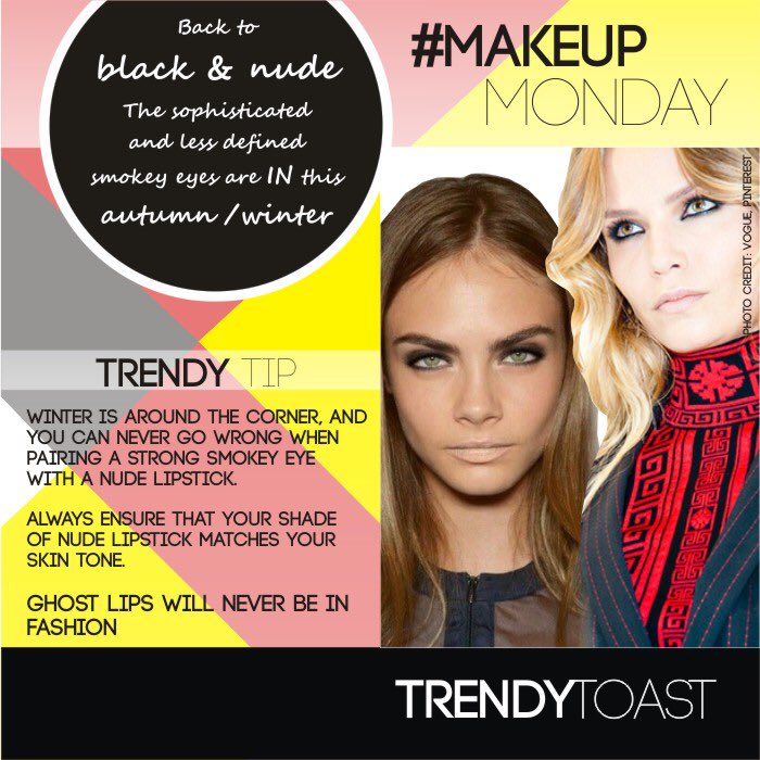 #MakeupMonday #smokeyeye #nudelips #fashionistas #winterfashion #werecommend #WeRecommend #TrendyToast #welovemakeup